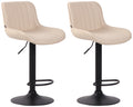 Set van 2 Barkrukken - Hoge Krukken - Traploos Verstelbaar & Modern Design Kleur crème