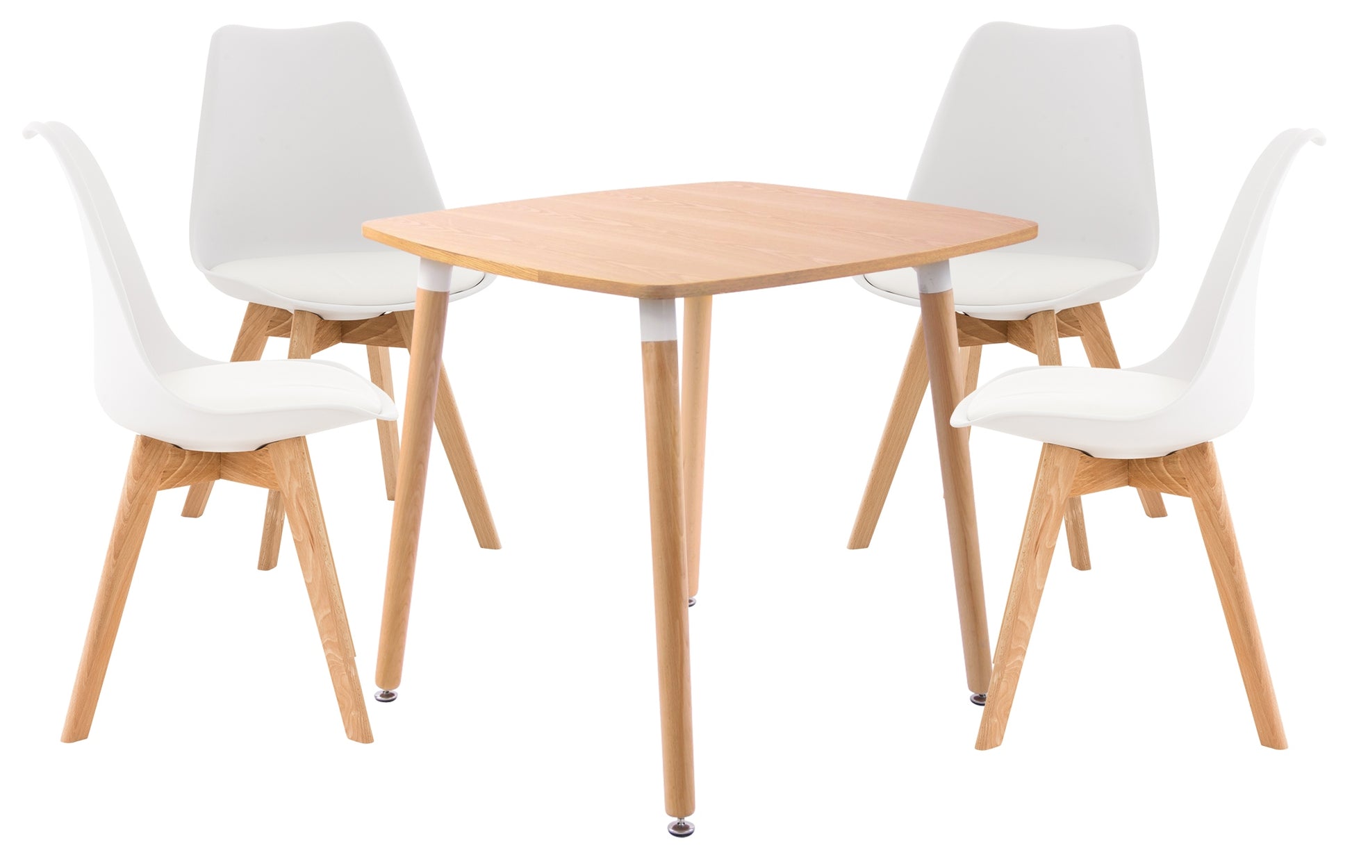 Eethoek set - Dining Set - Verstelbare Poten - Natura/Wit Design Kleur natuur/wit