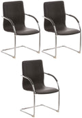 3-delige set Stoelen - Zitmeubilair - Comfortabele gewatteerde zitting - Tijdloos Design Kleur bruin