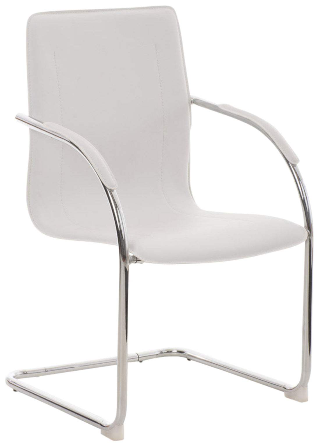 Set van 3 Eetkamerstoelen - Wachtkamerstoelen - Gestoffeerde Zitting voor Comfort Kleur wit