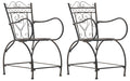 Set van 2 Bronzen Tuinstoelen - Patio Zitplaatsen - Handgemaakt Design & Antieke Patina Afwerking Kleur brons