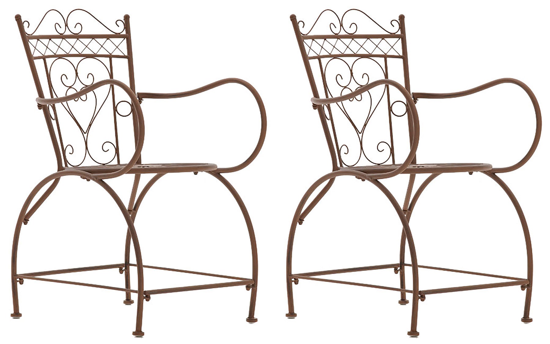 2-delige Tuinstoelenset - Balkonstoelen - Handgemaakte Versiering & Antieke Patina Afwerking Kleur antiek bruin