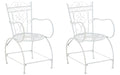 2-delige Tuinstoelenset - Balkonstoelen - Handgemaakte Versiering & Antieke Patina Afwerking Kleur wit