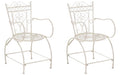 2-delige Tuinstoelenset - Balkonstoelen - Handgemaakte Versiering & Antieke Patina Afwerking Kleur antiek-creme