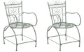 2-delige Tuinstoelenset - Balkonstoelen - Handgemaakte Versiering & Antieke Patina Afwerking Kleur antiek-groen