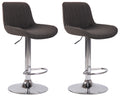 2-delige set Barkrukken - Hoge Krukken - Comfortabele, verstelbare zithoogte 60-82 cm, Stof Kleur donkergrijs Onderstel Kleur chroom