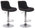 2-delige set Barkrukken - Hoge Krukken - Comfortabele, verstelbare zithoogte 60-82 cm, Stof Kleur zwart Onderstel Kleur chroom