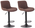 Set van 2 Stijlvolle Barkrukken - Barstoelen - 360° Draaibaar & Verstelbare Hoogte Kleur bruin