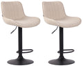 2-delige set Barkrukken - Hoge Krukken - Comfortabele, verstelbare zithoogte 60-82 cm, Stof Kleur crème Onderstel Kleur zwart