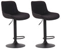 2-delige set Barkrukken - Hoge Krukken - Comfortabele, verstelbare zithoogte 60-82 cm, Stof Kleur zwart Onderstel Kleur zwart