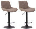 2-delige set Barkrukken - Hoge Krukken - Comfortabele, verstelbare zithoogte 60-82 cm, Stof Kleur taupe Onderstel Kleur zwart