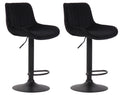 Set van 2 Fluwelen Barstoelen - Eetkamerstoelen - 360° Draaibaar Design & Verstelbare Hoogte Kleur zwart Onderstel Kleur zwart