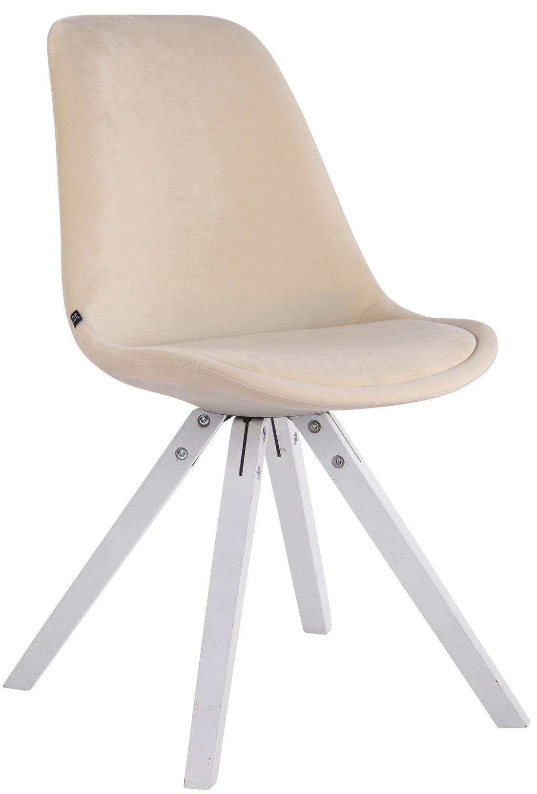 Set van 4 Fluwelen Eetkamerstoelen - Luxe Design - Comfortabele Zitervaring Kleur crème