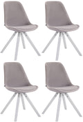 4-delige Set Eetkamerstoelen - Fluwelen Stoelen - Luxe Comfortabele Zitting Kleur grijs