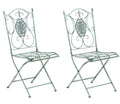 Set van 2 Inklapbare Tuinstoelen - Klapstoelen - Nostalgische Sfeer, Handgemaakte Details Kleur antiek-groen