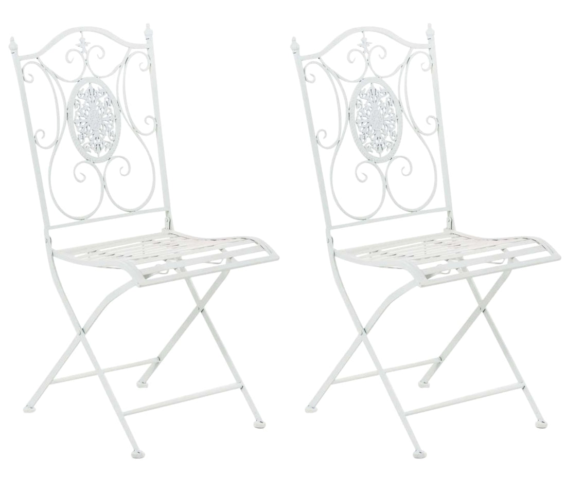 Set van 2 Opvouwbare Tuinstoelen - Klapstoelen - Comfortabele Hoge Rugleuning Kleur wit