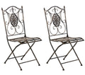 Set van 2 Opvouwbare Tuinstoelen - Klapstoelen - Antiek Patina, Ruimtebesparend Design Kleur brons