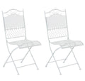 Set van 2 Nostalgische Tuinstoelen - Opvouwbare Stoelen - IJzer voor Extreme Stabiliteit Kleur wit