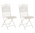 2-delige Set Opklapbare Tuinstoelen - Nostalgische Stoelen - Extreem Stabiel Ijzer Kleur antiek-creme