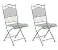 2-delige Set Opklapbare Tuinstoelen - Nostalgische Stoelen - Extreem Stabiel Ijzer Kleur antiek-groen
