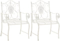 Set van 2 Nostalgische Tuinstoelen - Buitenzitjes - Gemakkelijk te Onderhouden Kleur antiek wit