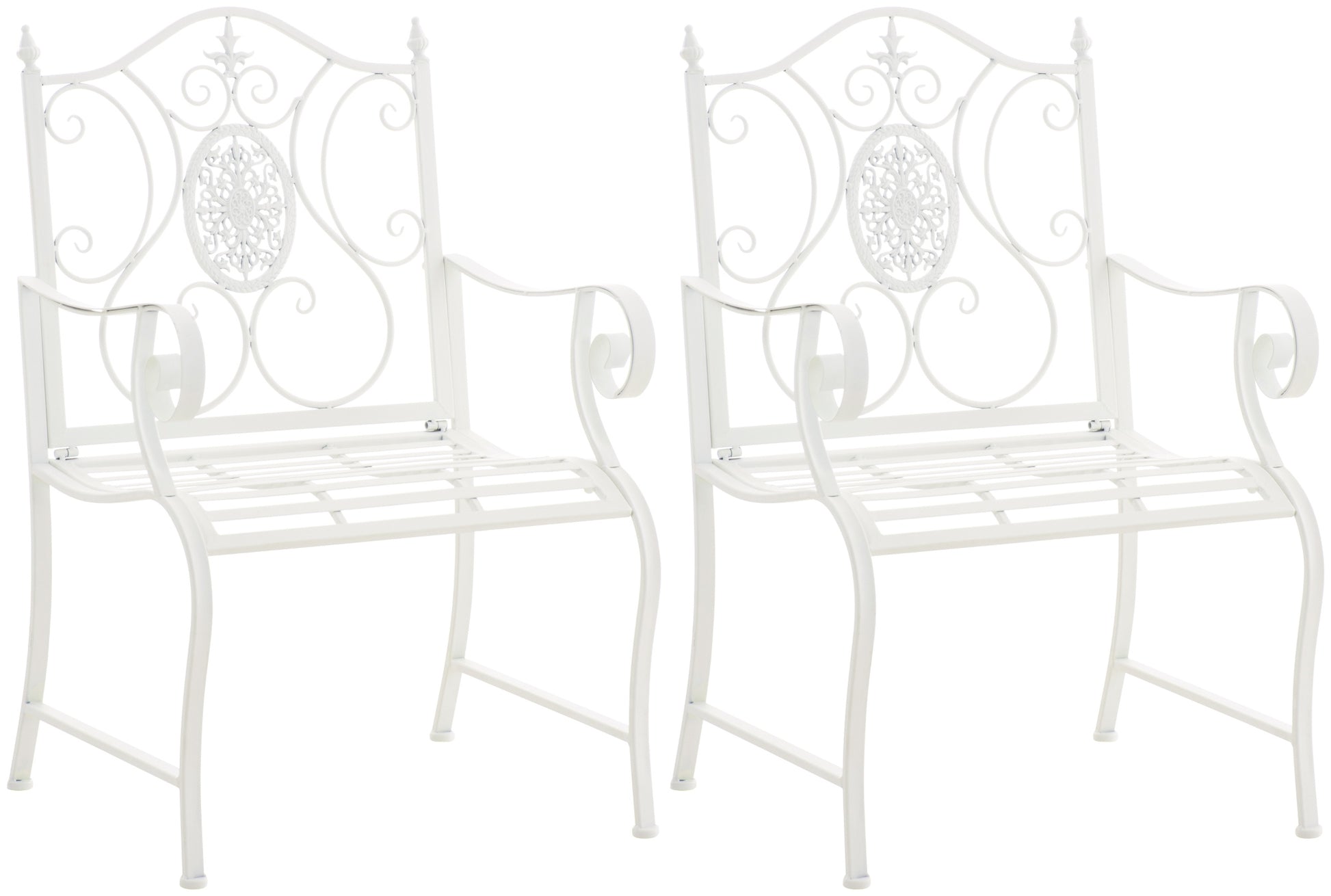 Set van 2 Nostalgische Tuinstoelen - Buitenzitjes - Gemakkelijk te Onderhouden Kleur wit
