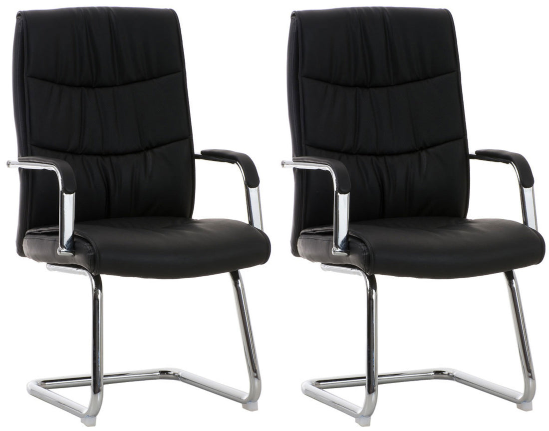 2-delige Set Eetkamerstoelen - Kunstleer - Ergonomisch Comfort Kleur zwart