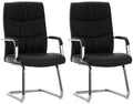 2-delige Set Eetkamerstoelen - Kunstleer - Ergonomisch Comfort Kleur zwart