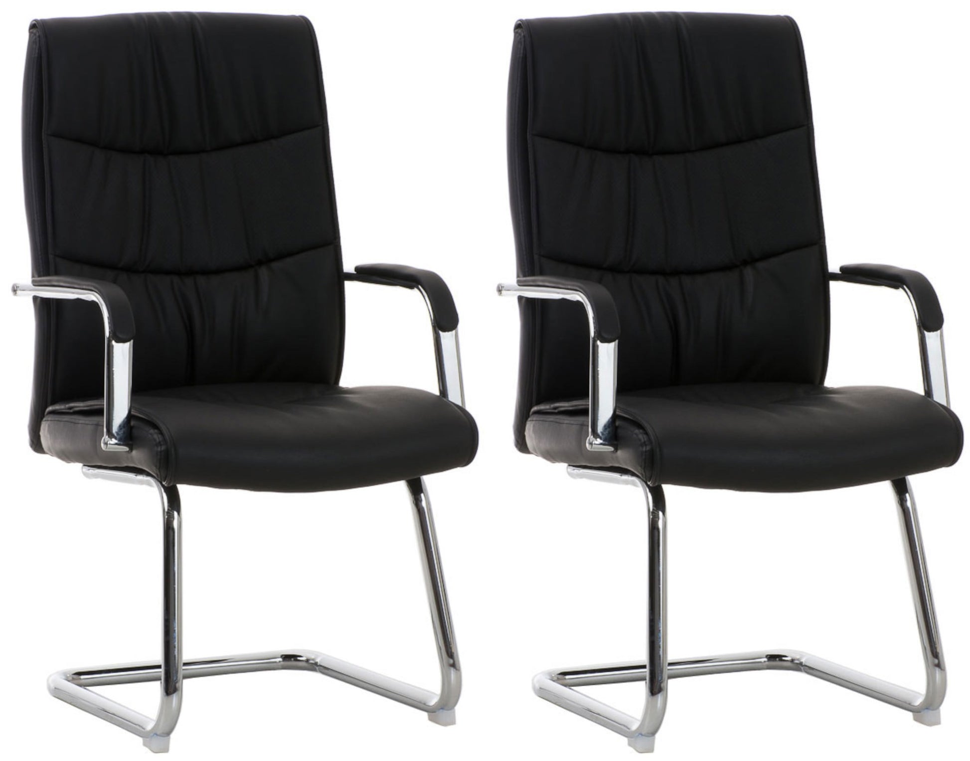 2-delige Set Eetkamerstoelen - Kunstleer - Ergonomisch Comfort Kleur zwart