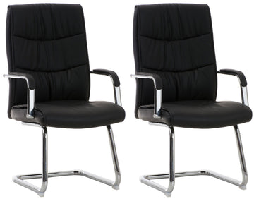 2-delige Set Eetkamerstoelen - Kunstleer - Ergonomisch Comfort Kleur zwart