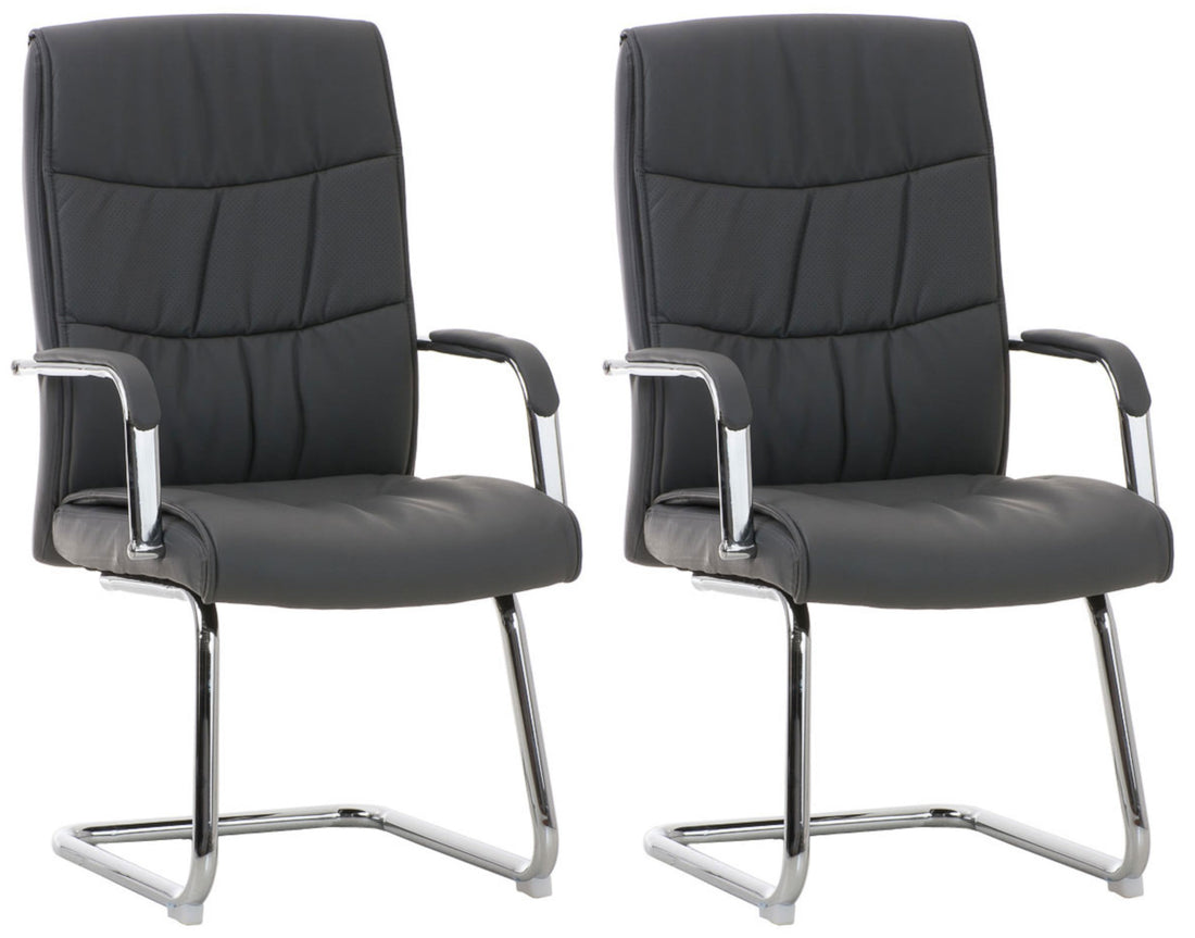 2-delige Set Eetkamerstoelen - Kunstleer - Ergonomisch Comfort Kleur zwart