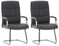 2-delige Set Eetkamerstoelen - Kunstleer - Ergonomisch Comfort Kleur grijs