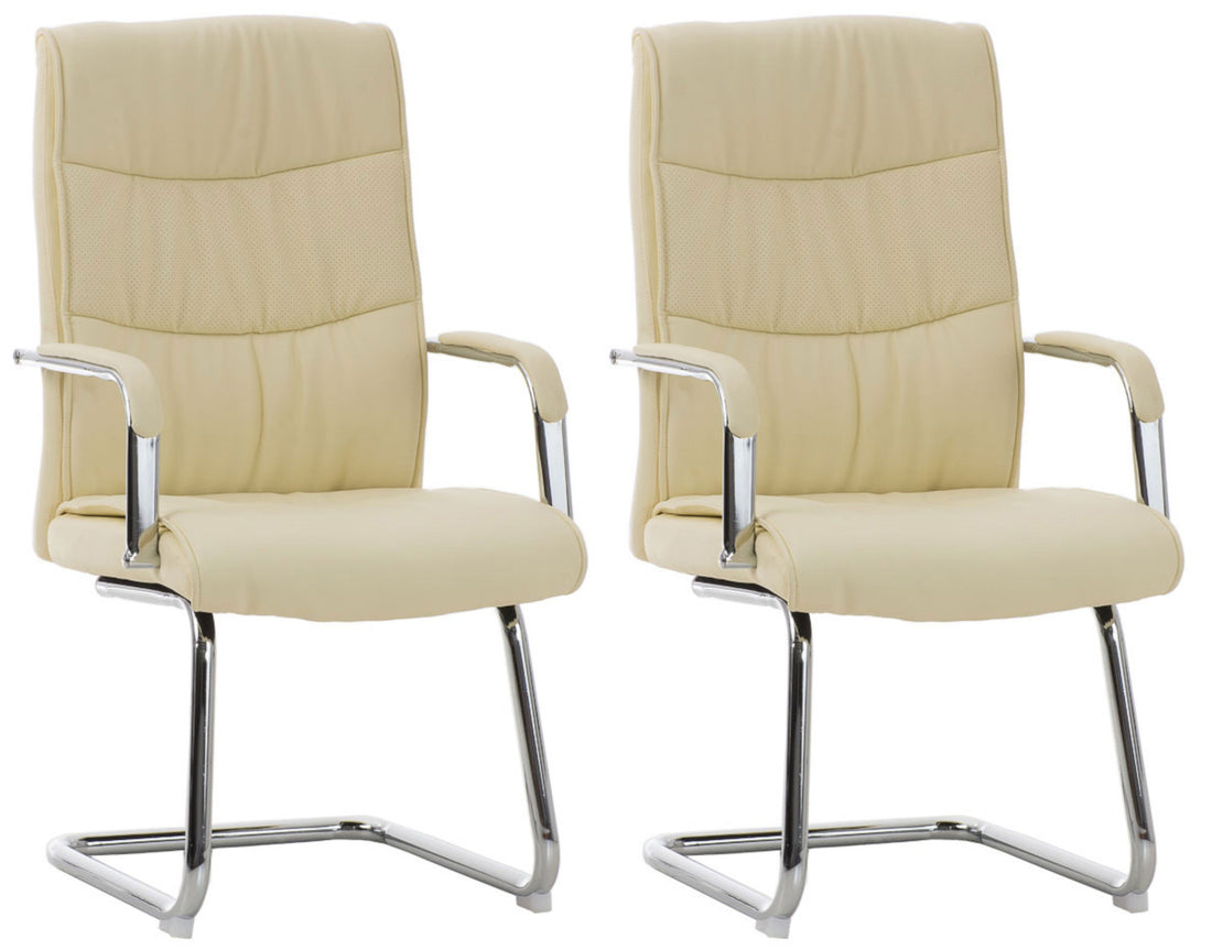 Set van 2 Eetkamerstoelen - Keukenstoelen - Ergonomisch Comfortabele Zitpositie Kleur crème