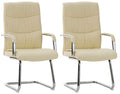 Set van 2 Eetkamerstoelen - Keukenstoelen - Ergonomisch Comfortabele Zitpositie Kleur crème
