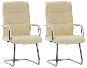 Set van 2 Eetkamerstoelen - Keukenstoelen - Ergonomisch Comfortabele Zitpositie Kleur crème