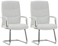 2-delige Set Eetkamerstoelen - Kunstleer - Ergonomisch Comfort Kleur wit