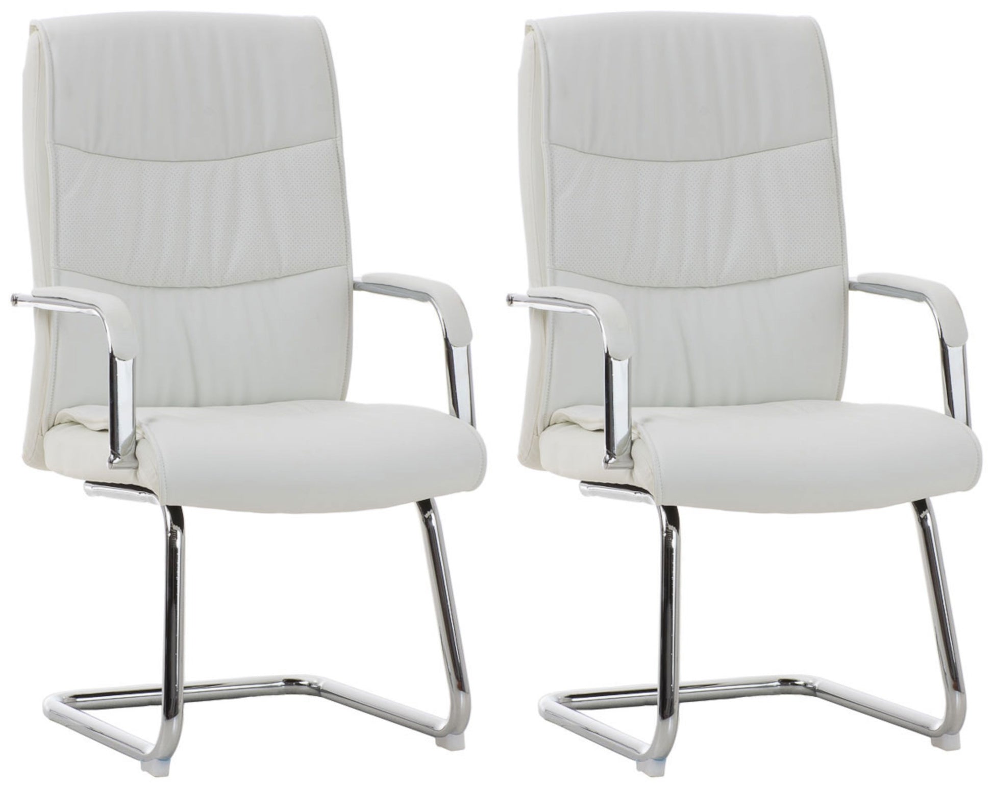 2-delige Set Eetkamerstoelen - Kunstleer - Ergonomisch Comfort Kleur wit