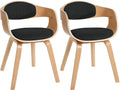 2-delige Set Eetkamerstoelen - Modern Design - Hoog Comfort Kleur natuur/zwart