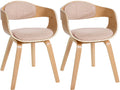 2-delige set Bezoekersstoelen - Conferentiestoelen - Stabiele Constructie Kleur natuur/creme Onderstel Kleur natuur