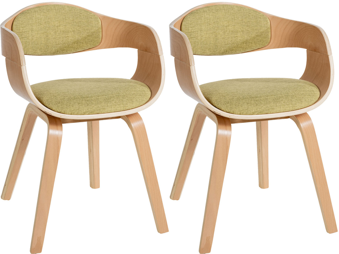 2-delige set Bezoekersstoelen - Conferentiestoelen - Stabiele Constructie Kleur natuur/creme Onderstel Kleur natuur