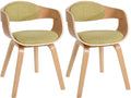 2-delige set Bezoekersstoelen - Conferentiestoelen - Stabiele Constructie Kleur natuur/hellgroen Onderstel Kleur natuur