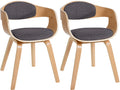 2-delige set Bezoekersstoelen - Conferentiestoelen - Stabiele Constructie Kleur natuur/lichtgrijs Onderstel Kleur natuur
