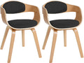 2-delige set Bezoekersstoelen - Conferentiestoelen - Stabiele Constructie Kleur natuur/donkergrijs Onderstel Kleur natuur
