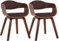 2-delige set Bezoekersstoelen - Conferentiestoelen - Stabiele Constructie Kleur walnoot/braun Onderstel Kleur walnoot