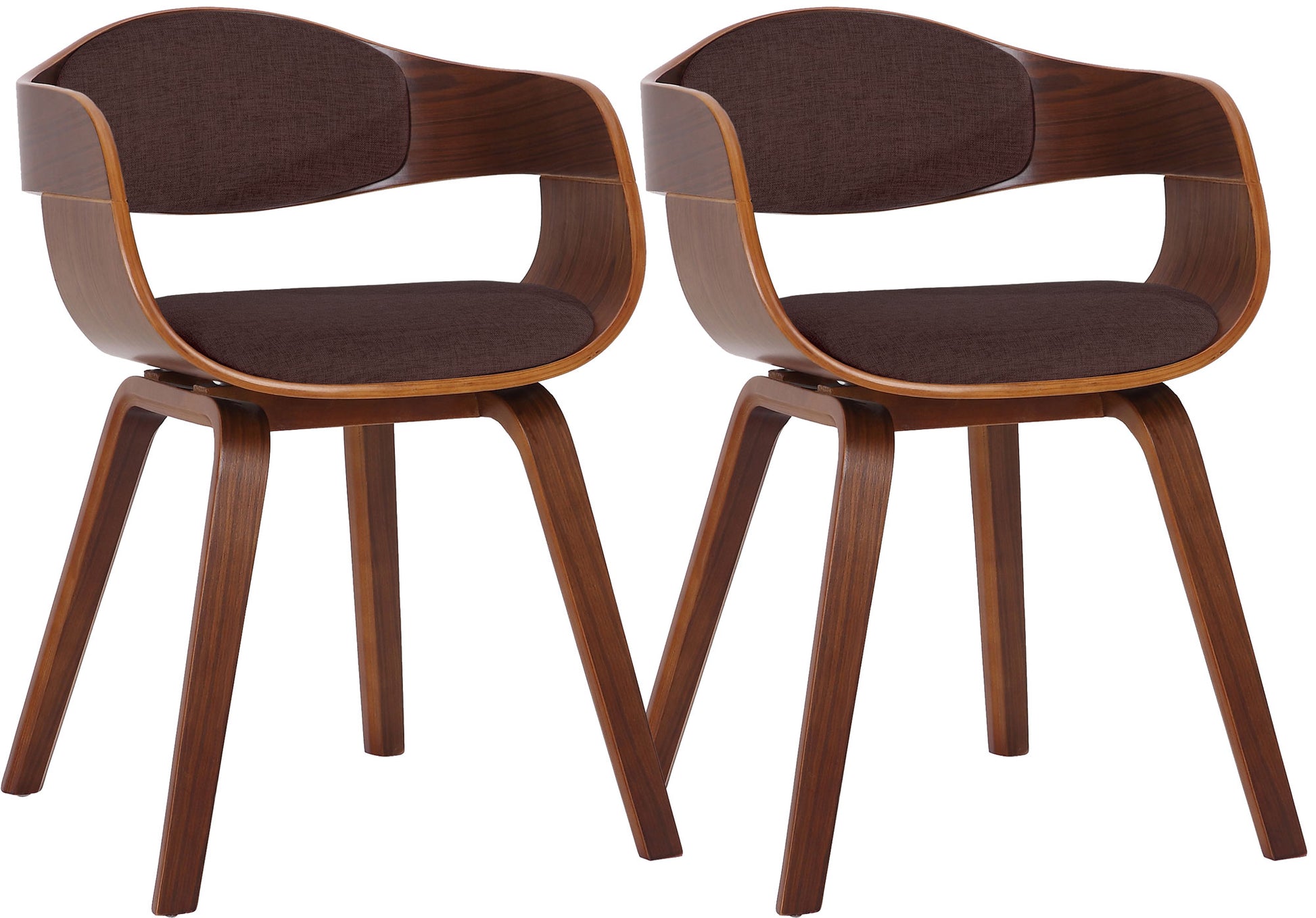2-delige set Bezoekersstoelen - Conferentiestoelen - Stabiele Constructie Kleur walnoot/braun Onderstel Kleur walnoot