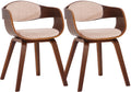 2-delige set Bezoekersstoelen - Conferentiestoelen - Stabiele Constructie Kleur walnoot/creme Onderstel Kleur walnoot