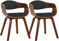 2-delige set Bezoekersstoelen - Conferentiestoelen - Stabiele Constructie Kleur walnoot/donkergrijs Onderstel Kleur walnoot