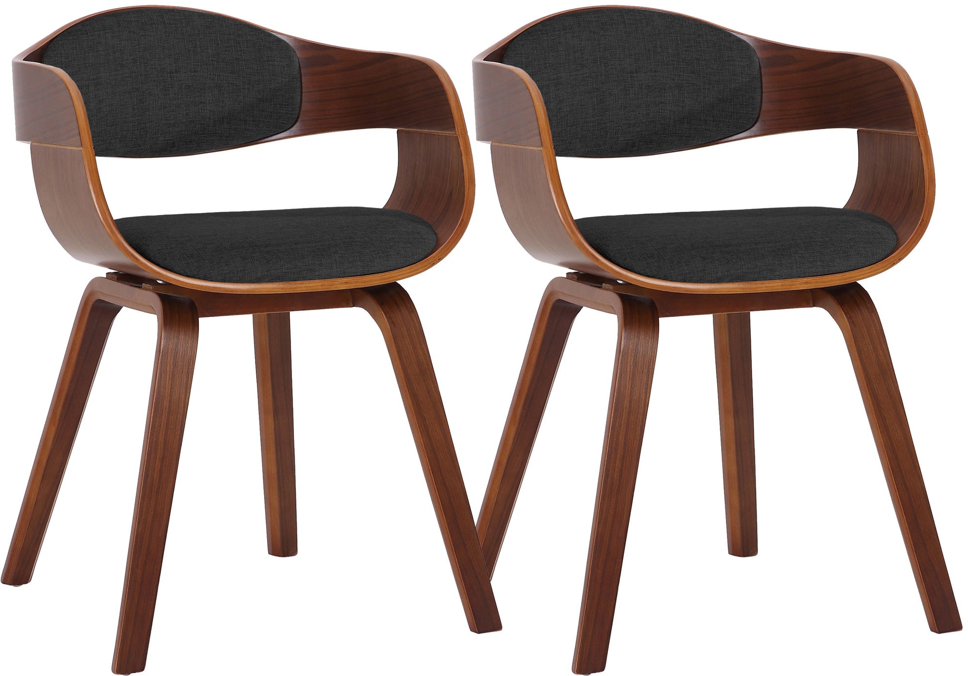 2-delige set Bezoekersstoelen - Conferentiestoelen - Stabiele Constructie Kleur walnoot/donkergrijs Onderstel Kleur walnoot