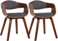 2-delige set Bezoekersstoelen - Conferentiestoelen - Stabiele Constructie Kleur walnoot/lichtgrijs Onderstel Kleur walnoot