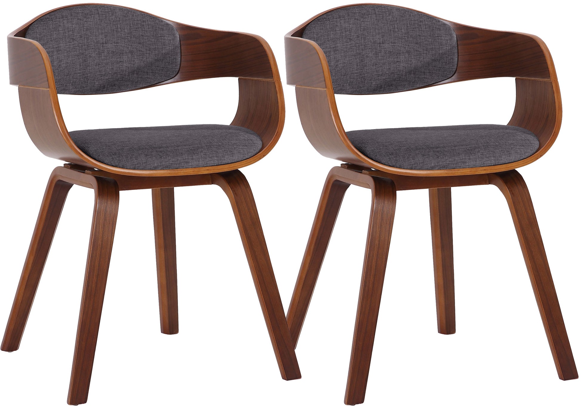 2-delige set Bezoekersstoelen - Conferentiestoelen - Stabiele Constructie Kleur walnoot/lichtgrijs Onderstel Kleur walnoot